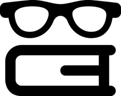 Book And Glasses Outline Svg Vector, Free Vectors File